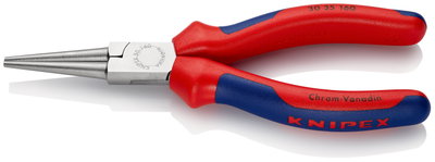 KNIPEX 30 35 160 Long Nose Pliers with multi-component grips chrome-plated 160 mm