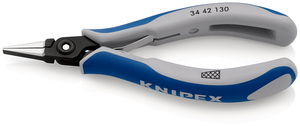 KNIPEX 34 42 130 Precision Electronics Gripping Pliers with multi-component grips burnished 130 mm