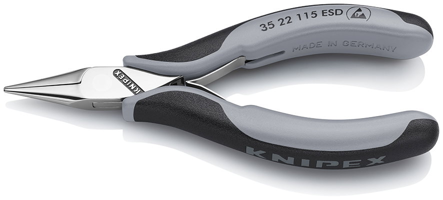 KNIPEX 35 22 115 ESD Electronics Pliers ESD with box joint with multi-component handles 115 mm