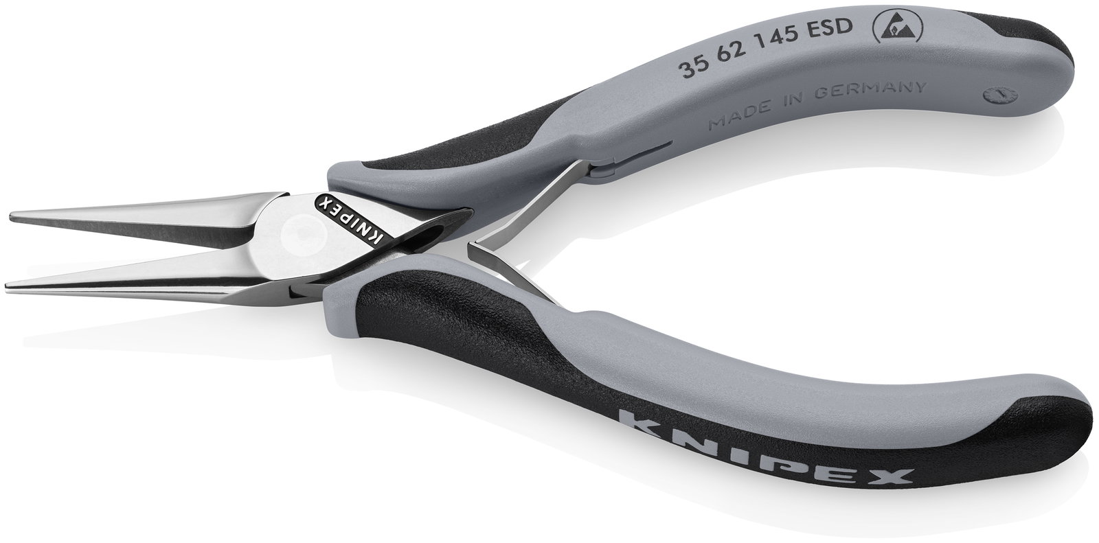 KNIPEX 35 62 145 ESD Electronics Pliers ESD with box joint with multi-component handles mirror polished 145 mm – Image 2 of 2