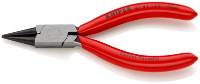 KNIPEX 37 41 125 Flat Nose Pliers for precision mechanics plastic coated black atramentized 125 mm