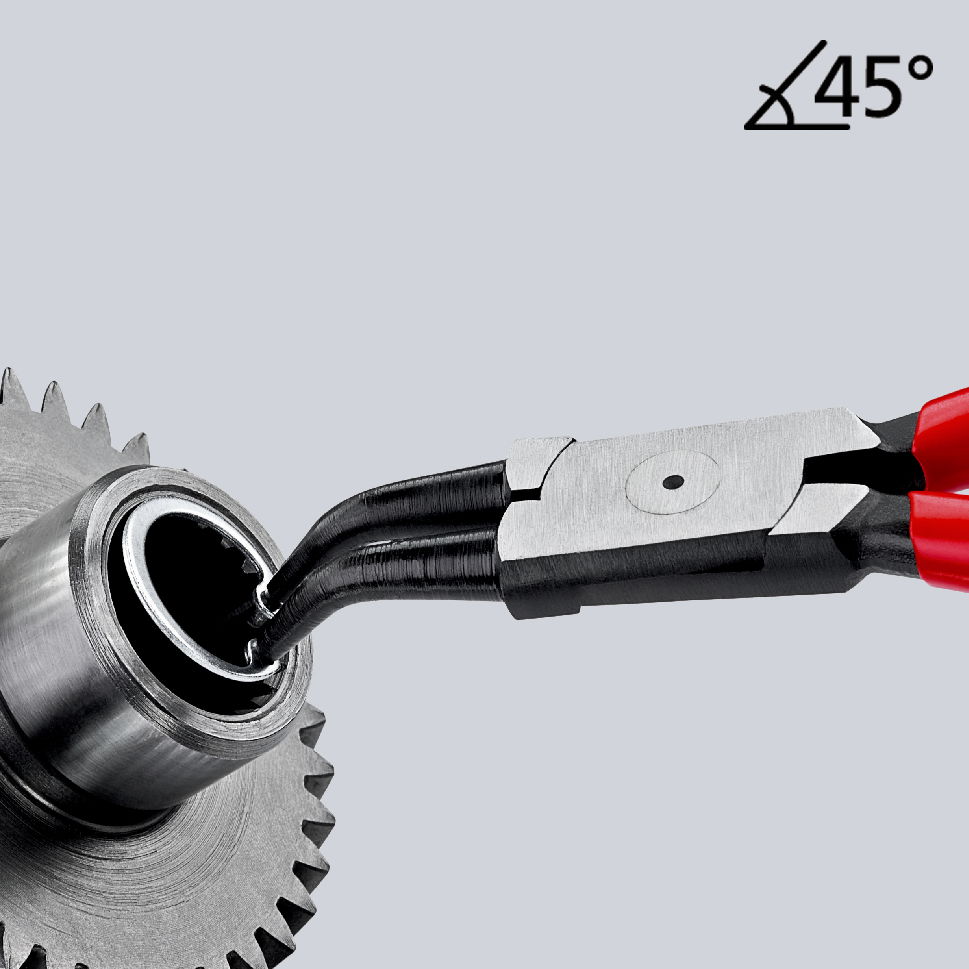 KNIPEX 44 31 J22 Circlip Pliers for internal circlips in bore holes 45° angled with plastic coating black atramentized 180 mm – Image 3 of 3