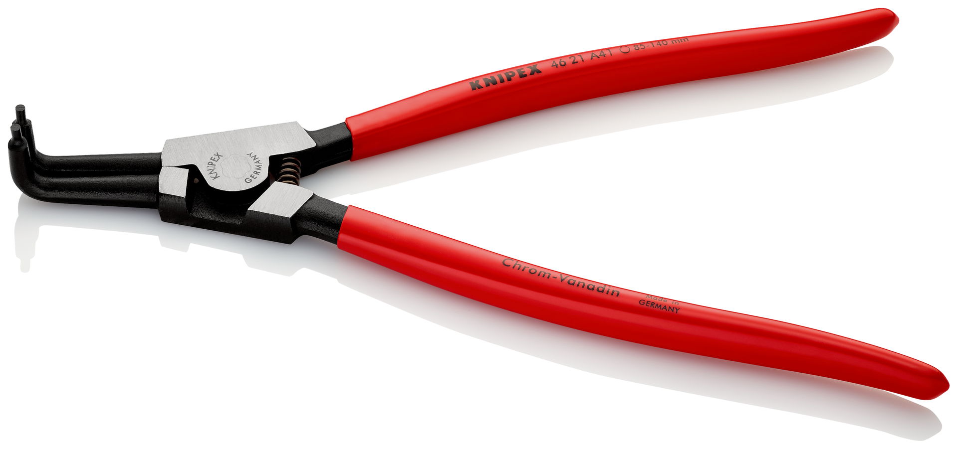 KNIPEX 46 21 A41 Circlip Pliers for external circlips on shafts with plastic coating black atramentized 300 mm