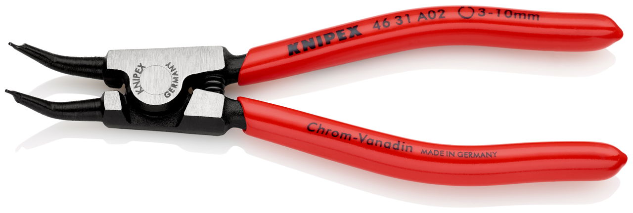KNIPEX 46 31 A02 Circlip Pliers for external circlips on shafts 45° angled with plastic coating black atramentized 130 mm – Image 2 of 2