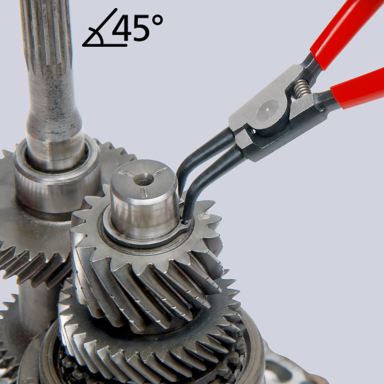 KNIPEX 46 31 A22 Circlip Pliers for external circlips on shafts 45° angled with plastic coating black atramentized 185 mm – Image 3 of 3