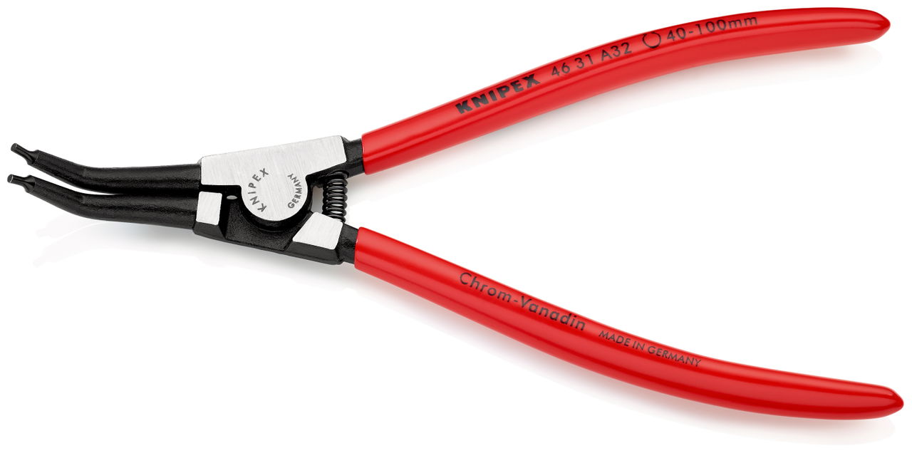 KNIPEX 46 31 A32 Circlip Pliers for external circlips on shafts 45° angled with plastic coating black atramentized 210 mm