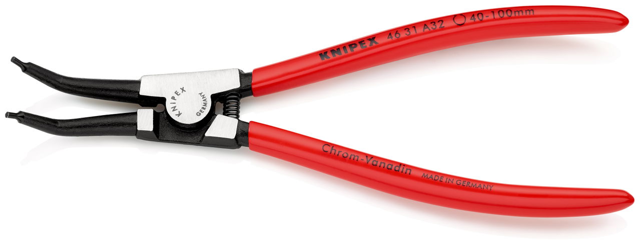 KNIPEX 46 31 A32 Circlip Pliers for external circlips on shafts 45° angled with plastic coating black atramentized 210 mm – Image 2 of 2