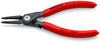 KNIPEX 48 31 J0 Precision Circlip Pliers for internal circlips in bore holes with overstretching limiter with non-slip plastic coating grey atramentized 140 mm