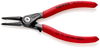 KNIPEX 48 31 J1 Precision Circlip Pliers for internal circlips in bore holes with overstretching limiter with non-slip plastic coating grey atramentized 140 mm