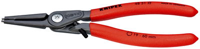 KNIPEX 48 31 J2 Precision Circlip Pliers for internal circlips in bore holes with overstretching limiter with non-slip plastic coating grey atramentized 180 mm
