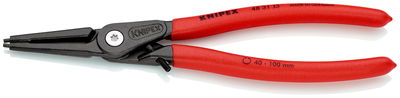 KNIPEX 48 31 J3 Precision Circlip Pliers for internal circlips in bore holes with overstretching limiter with non-slip plastic coating grey atramentized 225 mm