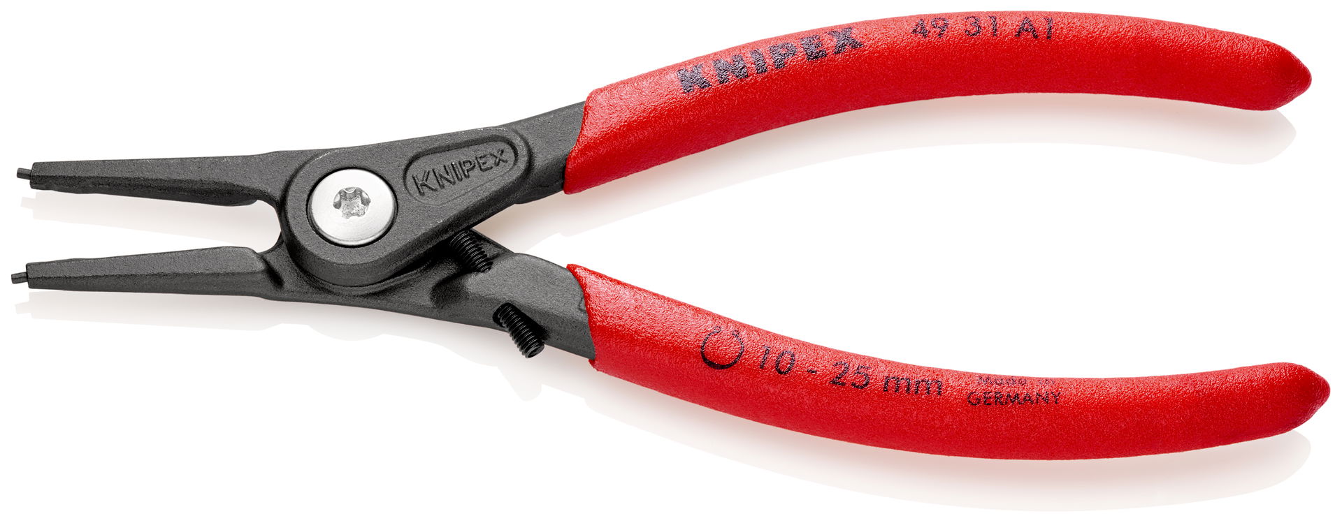 KNIPEX 49 31 A1 Precision Circlip Pliers for external circlips on shafts with overexpansion guard with non-slip plastic coating grey atramentized 140 mm – Image 2 of 4