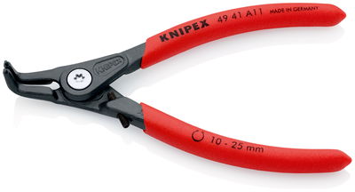 KNIPEX 49 41 A11 Precision Circlip Pliers for external circlips on shafts with non-slip plastic coating grey atramentized 130 mm