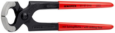 KNIPEX 51 01 210 SB Hammerhead Style Carpenters' Pincers plastic coated black atramentized 210 mm (self-service card/blister)