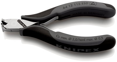 KNIPEX 64 12 115 ESD Electronics End Cutting Nippers ESD with multi-component grips 115 mm