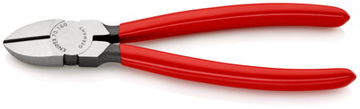 KNIPEX 70 01 180 SB Diagonal Cutter plastic coated black atramentized 180 mm (self-service card/blister)