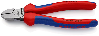 KNIPEX 70 02 160 Diagonal Cutter with multi-component grips black atramentized 160 mm