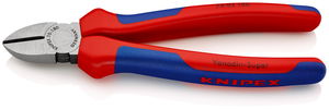 KNIPEX 70 02 180 Diagonal Cutter with multi-component grips black atramentized 180 mm