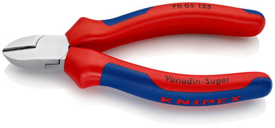 KNIPEX 70 05 125 Diagonal Cutter with multi-component grips chrome-plated 125 mm