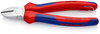 KNIPEX 70 05 180 T Diagonal Cutter with multi-component grips, with integrated tether attachment point for a tool tether chrome-plated 180 mm