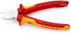 KNIPEX 70 06 180 T Diagonal Cutter insulated with multi-component grips, VDE-tested with integrated insulated tether attachment point for a tool tether chrome-plated 180 mm