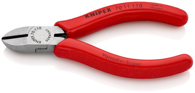 KNIPEX 70 11 110 Diagonal Cutter plastic coated black atramentized 110 mm
