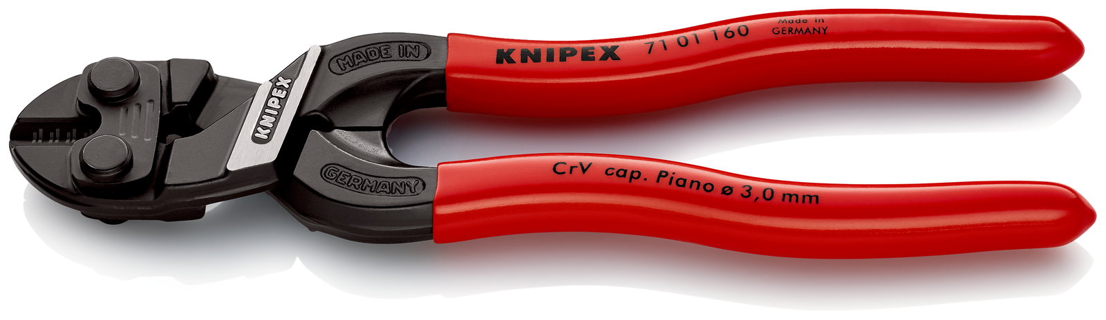 KNIPEX 71 01 160 CoBolt® S Compact Bolt Cutters with plastic coating black atramentized 160 mm