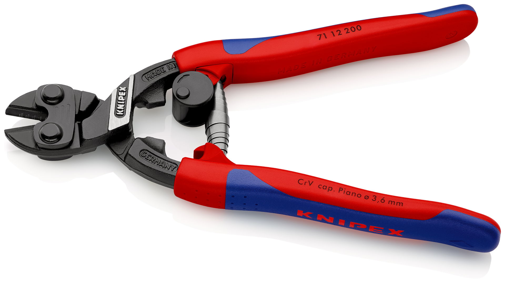 KNIPEX 71 12 200 CoBolt® Compact Bolt Cutter with slim multi-component grips black atramentized 200 mm – Image 2 of 3