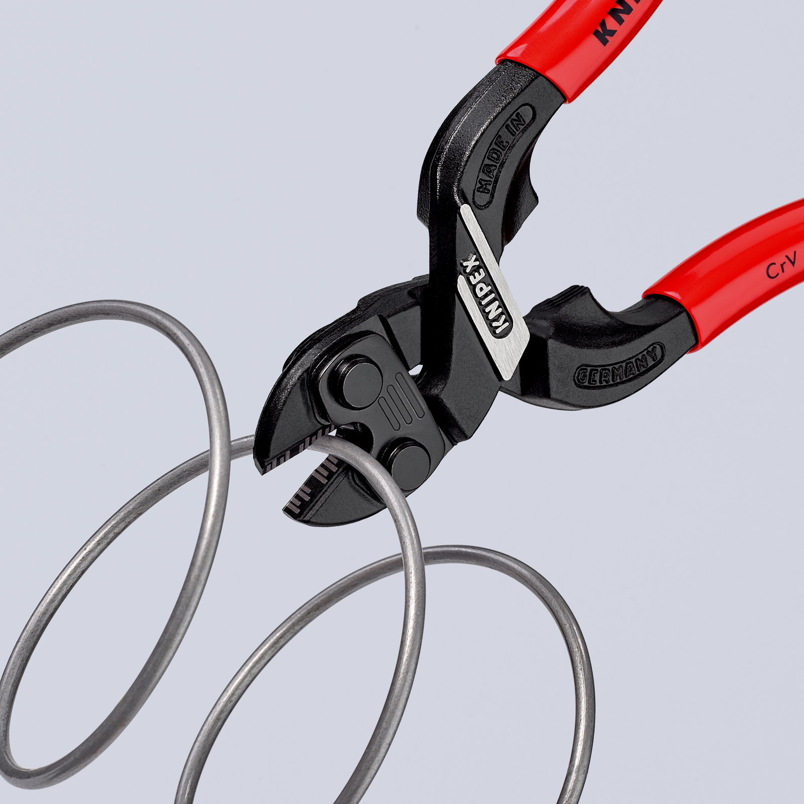 KNIPEX 71 31 160 CoBolt® S Compact Bolt Cutters with recess in the cutting edge with plastic coating black atramentized 160 mm – Image 5 of 6