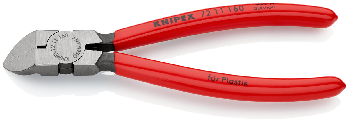 KNIPEX 72 11 160 Diagonal Cutters for plastics with plastic coating 160 mm