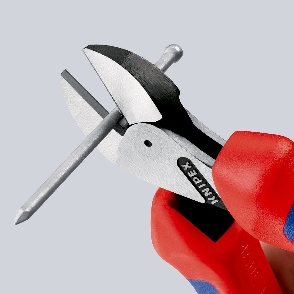 KNIPEX 73 02 160 X-Cut® Compact Diagonal Cutter high lever transmission with multi-component handles black atramentized 160 mm – Image 3 of 5