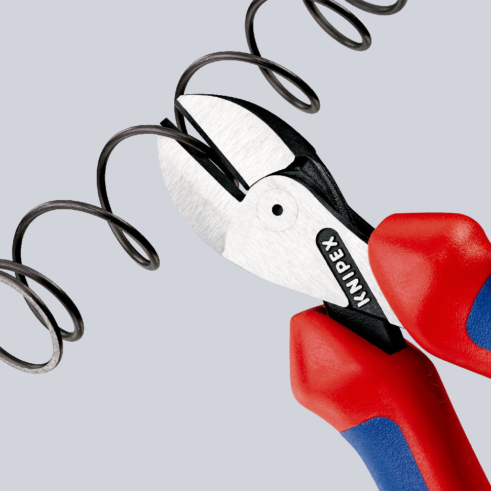 KNIPEX 73 02 160 X-Cut® Compact Diagonal Cutter high lever transmission with multi-component handles black atramentized 160 mm – Image 4 of 5