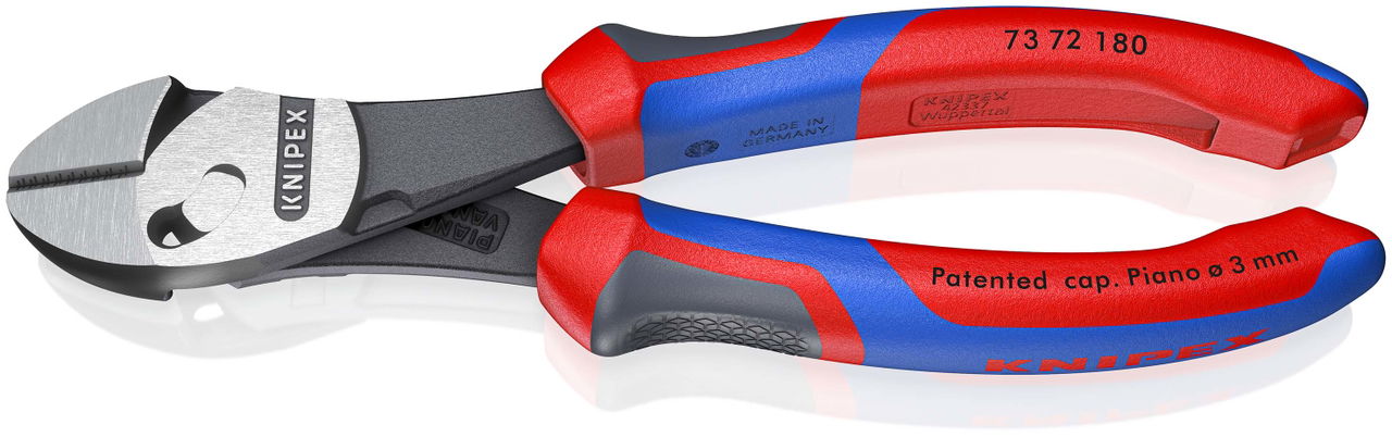 KNIPEX 73 72 180 TwinForce® High Performance Diagonal Cutters with comfort handles black atramentized 180 mm