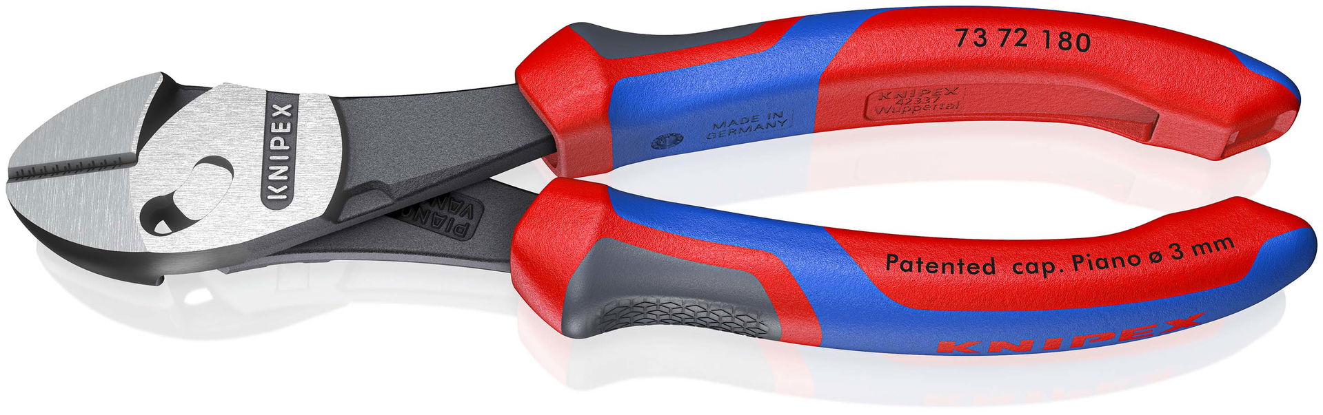KNIPEX 73 72 180 TwinForce® High Performance Diagonal Cutters with comfort handles black atramentized 180 mm
