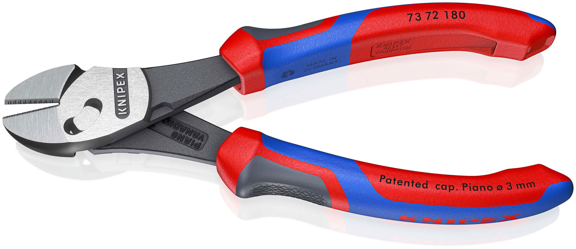 KNIPEX 73 72 180 TwinForce® High Performance Diagonal Cutters with comfort handles black atramentized 180 mm – Image 2 of 3
