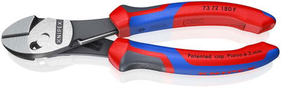 KNIPEX 73 72 180 F TwinForce® High Performance Diagonal Cutters With opening spring with comfort handles black atramentized 180 mm