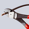 KNIPEX 74 22 250 T High Leverage Diagonal Cutter with multi-component grips, with integrated tether attachment point for a tool tether black atramentized 250 mm