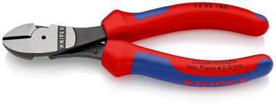 KNIPEX 74 02 160 SB High Leverage Diagonal Cutter with multi-component grips black atramentized 160 mm (self-service card/blister)