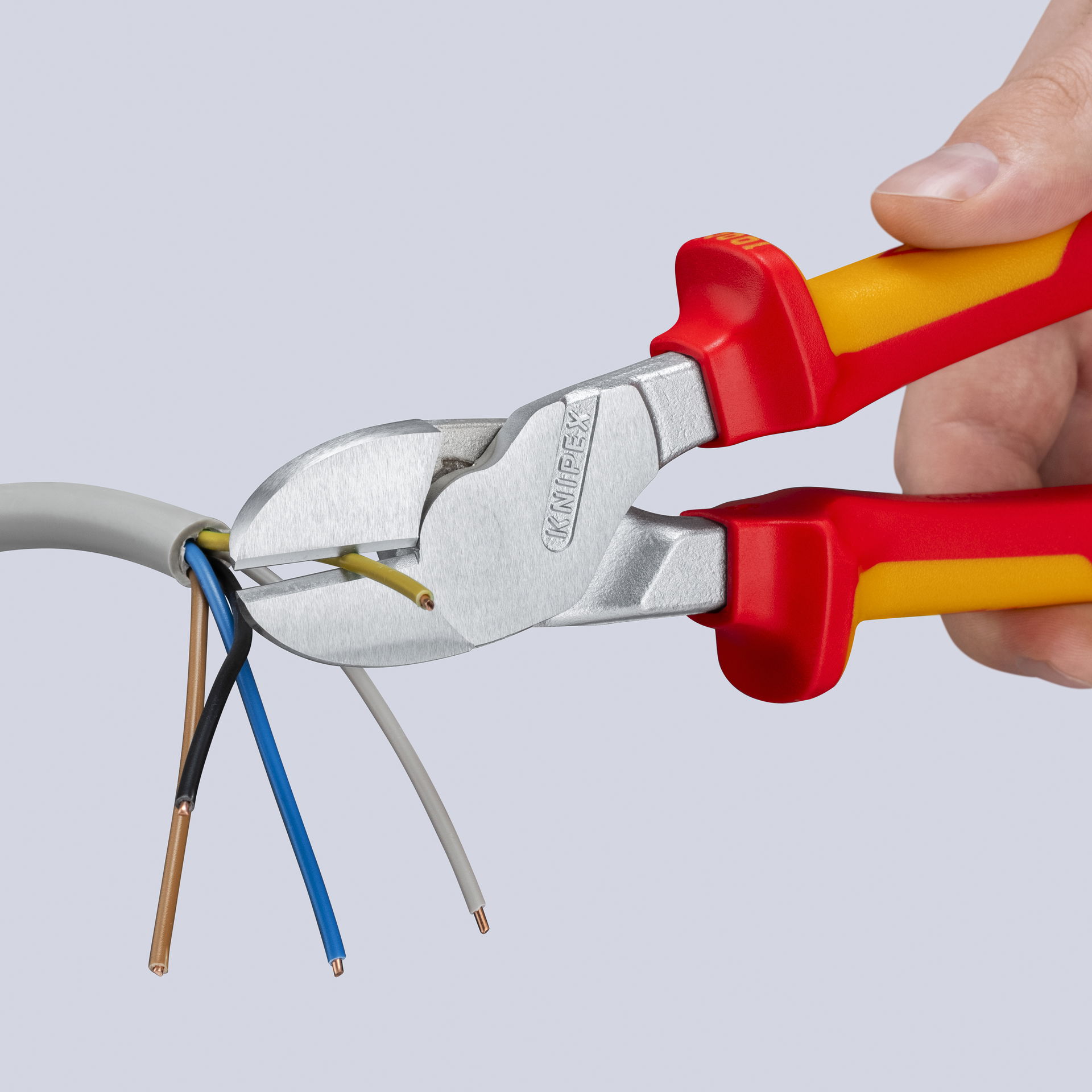 KNIPEX 74 06 250 High Leverage Diagonal Cutter insulated with multi-component grips, VDE-tested chrome-plated 250 mm – Image 2 of 6