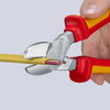 KNIPEX 74 06 250 T High Leverage Diagonal Cutter insulated with multi-component grips, VDE-tested with integrated insulated tether attachment point for a tool tether chrome-plated 250 mm