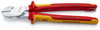 KNIPEX 74 06 250 T High Leverage Diagonal Cutter insulated with multi-component grips, VDE-tested with integrated insulated tether attachment point for a tool tether chrome-plated 250 mm