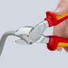 KNIPEX 74 06 250 T High Leverage Diagonal Cutter insulated with multi-component grips, VDE-tested with integrated insulated tether attachment point for a tool tether chrome-plated 250 mm