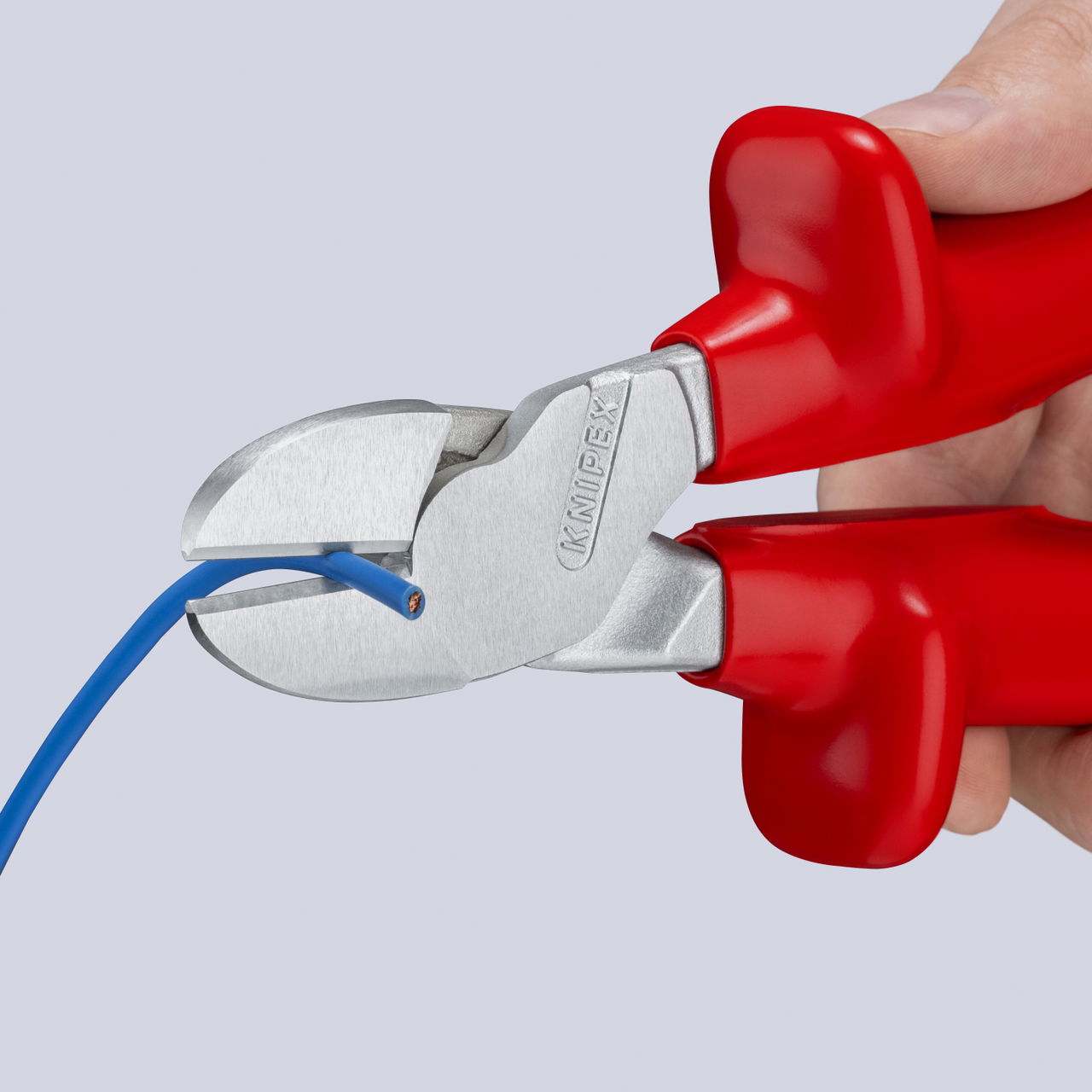 KNIPEX 74 07 200 High Leverage Diagonal Cutter with dipped insulation, VDE-tested chrome-plated 200 mm – Image 2 of 3