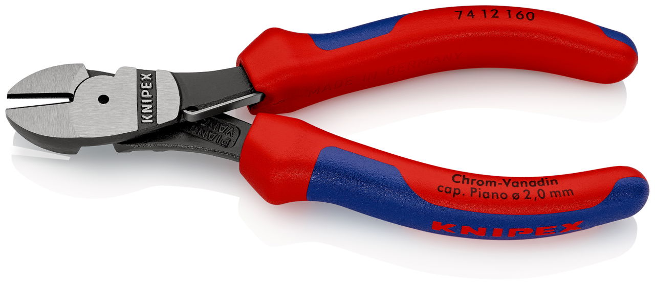 KNIPEX 74 12 160 High Leverage Diagonal Cutter with multi-component handles black atramentized 160 mm – Image 2 of 5