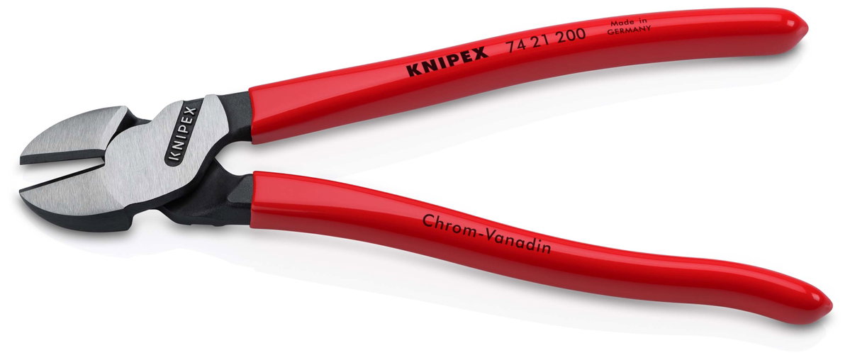 KNIPEX 74 21 200 High Leverage Diagonal Cutter with plastic coating black atramentized 200 mm – Image 2 of 4