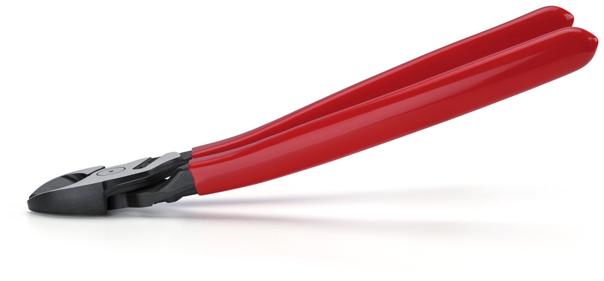 KNIPEX 74 21 200 High Leverage Diagonal Cutter with plastic coating black atramentized 200 mm