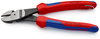 KNIPEX 74 22 200 T High Leverage Diagonal Cutter with multi-component grips, with integrated tether attachment point for a tool tether black atramentized 200 mm