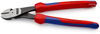 KNIPEX 74 22 250 T High Leverage Diagonal Cutter with multi-component grips, with integrated tether attachment point for a tool tether black atramentized 250 mm