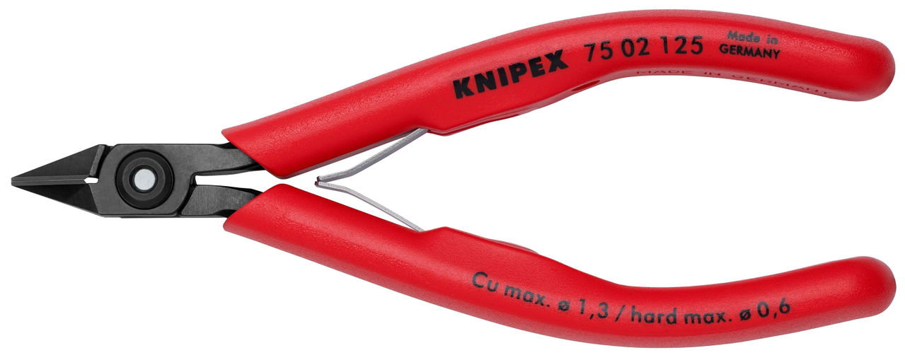 KNIPEX 75 02 125 Electronics Diagonal Cutter with plastic handles burnished 125 mm