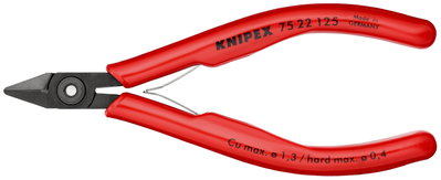 KNIPEX 75 22 125 Electronics Diagonal Cutter with plastic grips burnished 125 mm